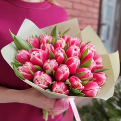 Букет из розовых тюльпанов